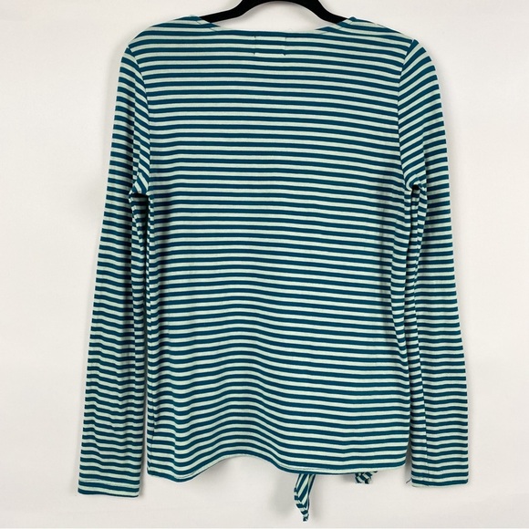 Anthropologie T.La Barela Tie Waist Striped Long Sleeve Top, Sky - Size S - Picture 8 of 12